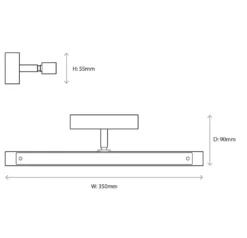 Quay Design Dixon LED Integrated Mirror / Picture Light Chrome 5.5W 330lm -Fashion Lamps 103VG A7
