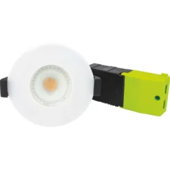 Luceco FTYPE COMPACT Fixed Cylinder Fire Rated LED Downlight White 6W 600lm -Fashion Lamps 114KJ A4