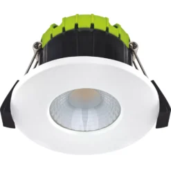 Luceco FTYPE COMPACT Fixed Cylinder Fire Rated LED Downlight White 6W 600lm