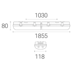 4lite Twin 6ft Non-Maintained Emergency LED Non Corrosive Batten With Microwave Sensor 73W 7320lm 230V -Fashion Lamps 114KK A2