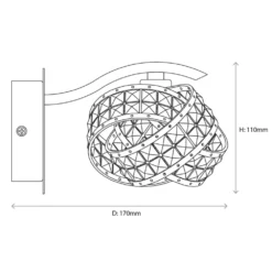 Quay Design Pippa LED Wall Light Chrome 2W 210lm -Fashion Lamps 114VH A7