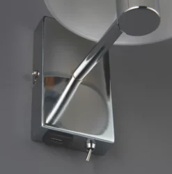 Quay Design Perry Wall Light With USB Chrome -Fashion Lamps 115VG A3