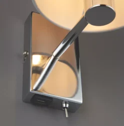 Quay Design Perry Wall Light With USB Chrome -Fashion Lamps 115VG A4