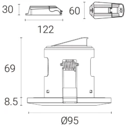 4lite IP65 FRD 4000K Fixed Fire Rated LED Downlight White 8.5W 716lm 3 Pack -Fashion Lamps 133KK A5