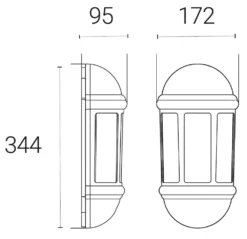 4lite Outdoor LED IP65 Wall Lantern With PIR Sensor Black 8W 400lm -Fashion Lamps 138RR A4