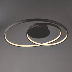 Quay Design Oasis LED Semi-Flush Light Matt Black 18W 490lm