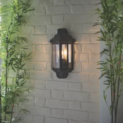 LAP Outdoor Half Lantern Wall Light Satin Black -Fashion Lamps 148PG A3