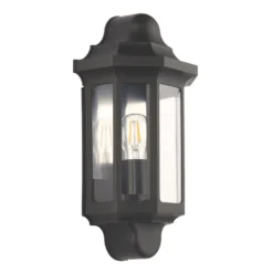 LAP Outdoor Half Lantern Wall Light Satin Black