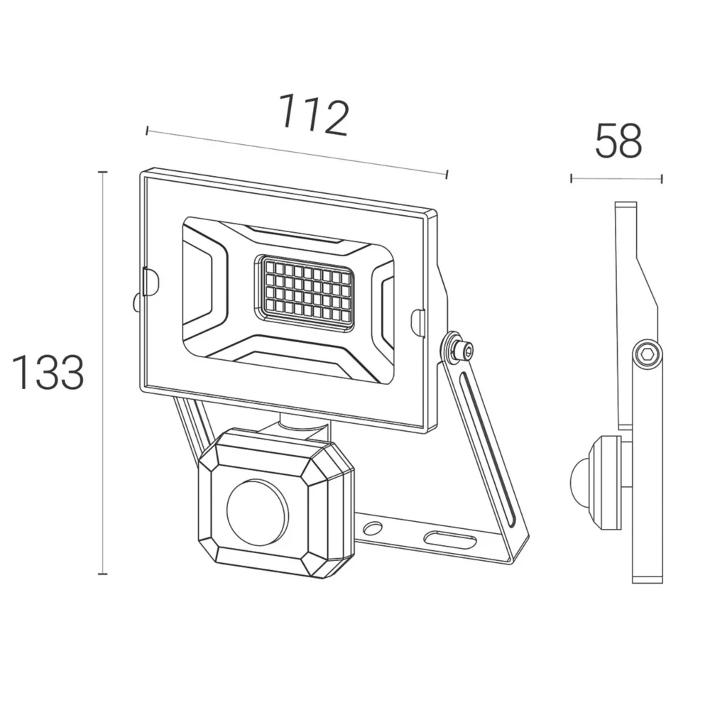 4lite Advantage Outdoor LED Floodlight With PIR Sensor Black 20W 1700lm 5 4lite Advantage Outdoor LED Floodlight With PIR Sensor Black 20W 1700lm - Image 5