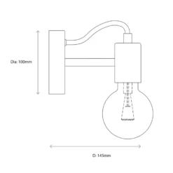 Quay Design Toby Wall Light Soft Gold -Fashion Lamps 166VG A7