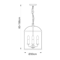 Quay Design Liberty 4-Light Pendant Satin Nickel -Fashion Lamps 169VG A7