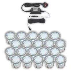 LAP Coldstrip 30mm Outdoor Blue LED Recessed Deck Light Kit Blue 10W 20 Pack
