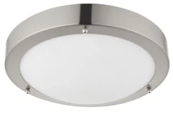 Saxby Anchorage LED Bathroom Ceiling Light Satin Nickel 9W 650lm