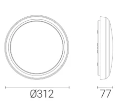 4lite LED Wall/Ceiling Light Chrome 13W 1100lm -Fashion Lamps 209KK A3