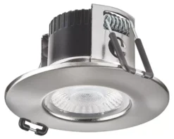 Collingwood DT4 Fixed Fire Rated LED Downlight Brushed Steel 4.6W 460lm -Fashion Lamps 213CF A4