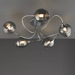 Fashion Lamps 7 Quay Design Leonie LED 5-Light Semi-Flush Ceiling Light Chrome 10W 200lm