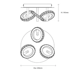 Quay Design Rico LED 3-Light Spotlight Chrome 15W 865lm -Fashion Lamps 245VG A7
