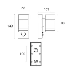 4lite Marinus Outdoor IP44 Wall Light With PIR Sensor Anthracite -Fashion Lamps 256RR A3