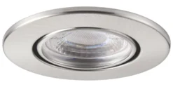 LAP Cosmoseco Tilt Fire Rated LED Downlight Contractor Pack Satin Nickel 5.8W 450lm 10 Pack -Fashion Lamps 265PP A2