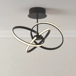 Quay Design Remi LED Semi-Flush Light Matt Black 28W 1555lm -Fashion Lamps 265VG A5