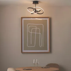 Quay Design Remi LED Semi-Flush Light Matt Black 28W 1555lm -Fashion Lamps 265VG A6