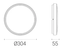 4lite Indoor Maintained Emergency Round LED Wall/Ceiling Light White 18W 1847lm -Fashion Lamps 266RR A4