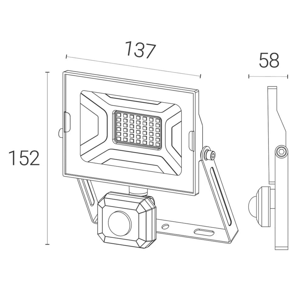 4lite Advantage Outdoor LED Floodlight With PIR Sensor Black 30W 2550lm 5 4lite Advantage Outdoor LED Floodlight With PIR Sensor Black 30W 2550lm - Image 5