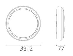 4lite LED Wall/Ceiling Light With Microwave Sensor White 13W 1100lm -Fashion Lamps 308KK A4