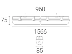 4lite Single 5ft Non-Maintained Emergency LED Non Corrosive Batten With Microwave Sensor 30W 3230lm 230V -Fashion Lamps 316KK A2