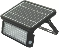 Luceco LEXSF11B40 Outdoor LED High Power Solar Floodlight With PIR & Photocell Sensor Black 1080lm