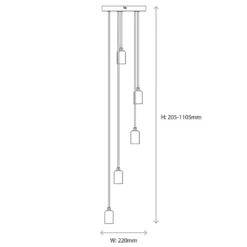 Quay Design Hansen LED 5-Light Pendant Copper 10W 210lm -Fashion Lamps 347VH A7