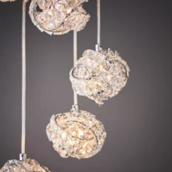 Quay Design Pippa LED 5-Light Cluster Pendant Chrome 140W 200lm -Fashion Lamps 381VH A4