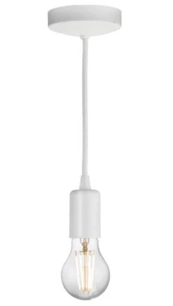 Knightsbridge 8270MW Contemporary Pendant Matt White -Fashion Lamps 399TY A2