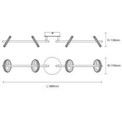 Quay Design Rico LED 4-Light Spotlight Chrome 20W 1160lm -Fashion Lamps 413VG A5