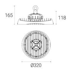 4lite LED Highbay With Microwave Sensor Black 200W 26,000lm -Fashion Lamps 427KK A5