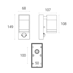 4lite Marinus Outdoor IP44 Wall Light With PIR Sensor Stainless Steel -Fashion Lamps 427RR A3