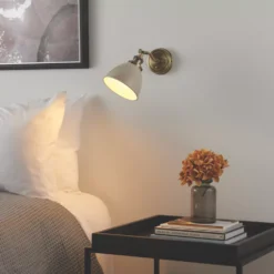 Quay Design Banbridge Adjustable Wall Spotlight Satin Taupe -Fashion Lamps 428VG A6