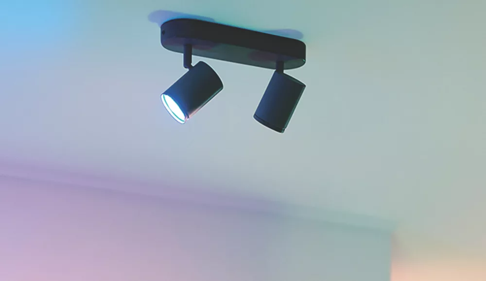 WiZ Imageo RGB & White LED Wifi-Connected 2 Adjustable Spotlights Black 10W 690lm 2 WiZ Imageo RGB & White LED Wifi-Connected 2 Adjustable Spotlights Black 10W 690lm - Image 2