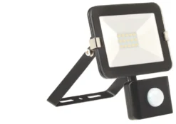 Brackenheath ISpot Outdoor LED Slim Floodlight With PIR Sensor Black 10W 900lm