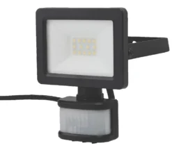 LAP Weyburn Outdoor LED Floodlight With PIR Sensor Black 10W 1000lm