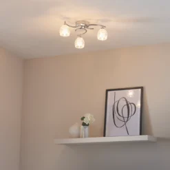 Quay Design Isabella LED 3-Light Flush Ceiling Light Chrome 7.5W 200lm -Fashion Lamps 444VH A4