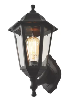 Zinc BIANCA Outdoor Up / Down Lantern Wall Light Black