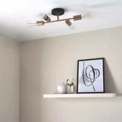 Quay Design Toby Semi-Flush Light Matt Dark Soft Gold -Fashion Lamps 449VG A4