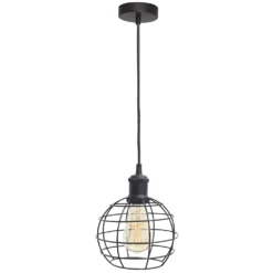 4lite WiZ Connected LED Decorative Birdcage Smart Pendant Light Black 6.5W 720lm