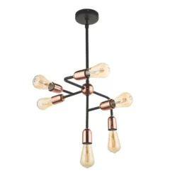 Quay Design Hansen LED 6-Light Fixed Multi-Arm Pendant Copper 12W 210lm -Fashion Lamps 466VH A3