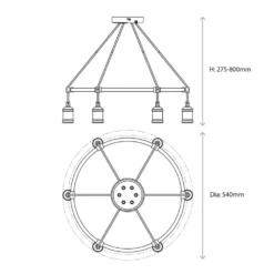 Quay Design Stafford LED Pendant Light Aged Pewter 12W 210lm -Fashion Lamps 471VH A7