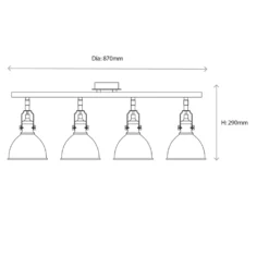 Quay Design Orion Bar 4-Light Spotlight Matt Black -Fashion Lamps 483VG A6