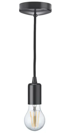 Knightsbridge 8270MB Contemporary Pendant Matt Black -Fashion Lamps 497TY A2