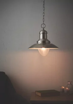 Quay Design Brim Ceiling Pendant Satin Nickel -Fashion Lamps 504VG A4