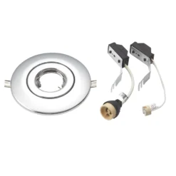 Essentials Fixed GU10 / GU5.3 Downlight Converter Polished Chrome -Fashion Lamps 5057K A2